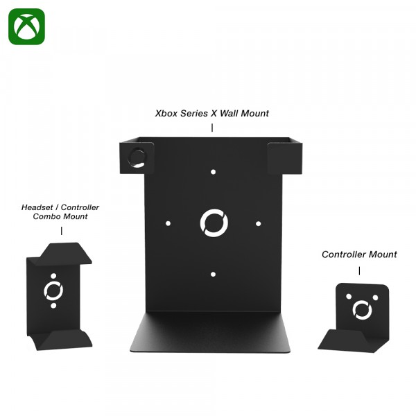 Xbox Series X Wall Mount + Headset Controller Combo Mount + Gaming Controller Mount