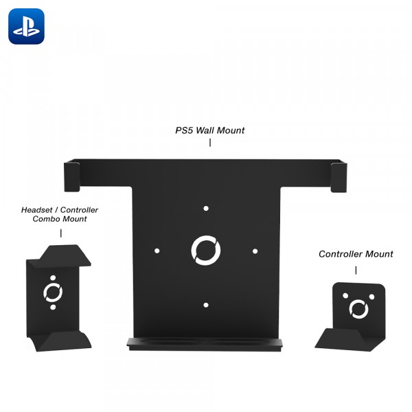 PS5 / Play Station 5 Wall Mount + Headset Controller Combo Mount + Gaming Controller Mount